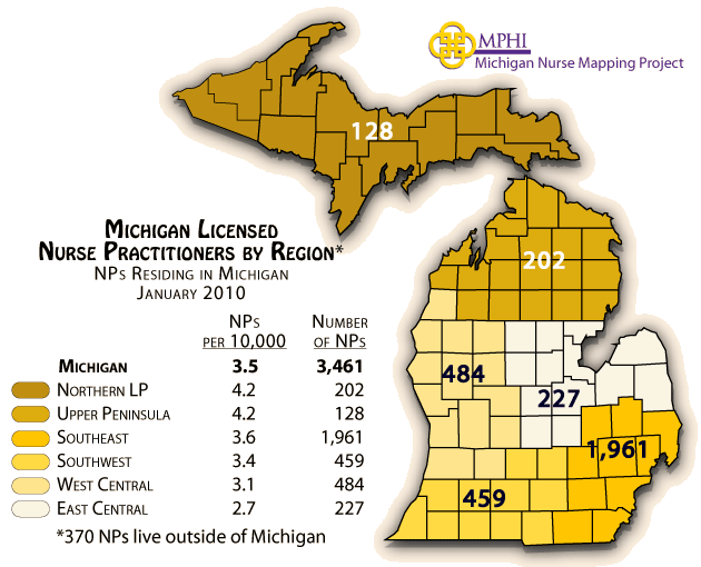 Michigan map of NPs